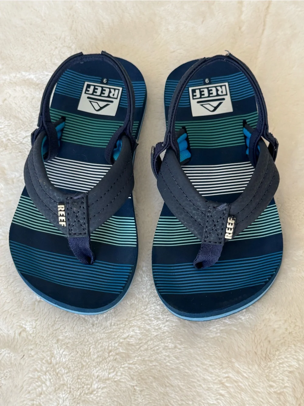 Reef Kids Navy Blue Striped Flip Sandals